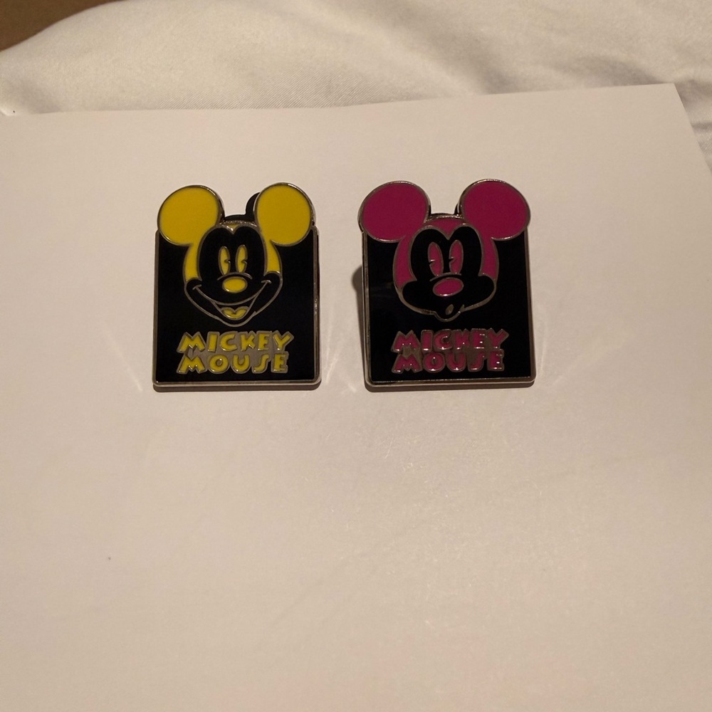 2012 Disney Mickey Mouse Yellow and Purple Pins